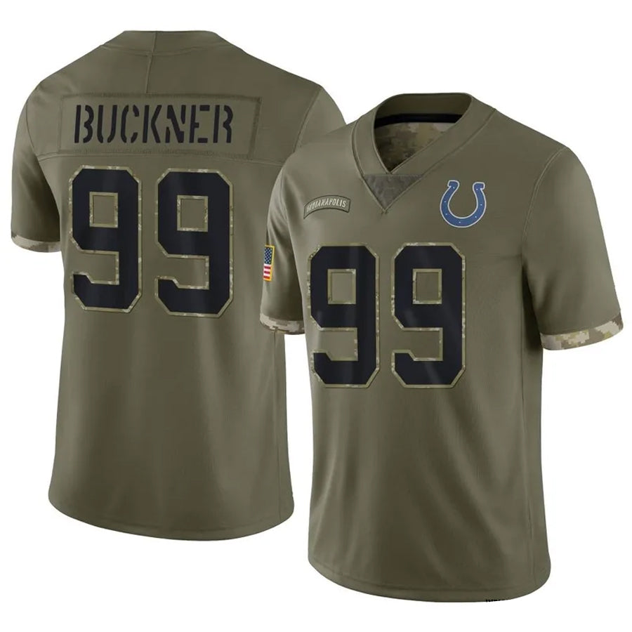 IN.Colts #99 DeForest Buckner Player Olive Salute To Service Limited Football Jerseys