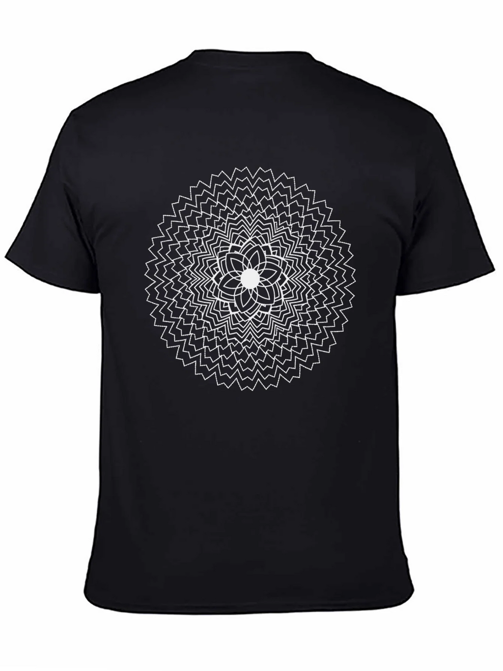 Geometric Mandala Graphic T-Shirt - Black