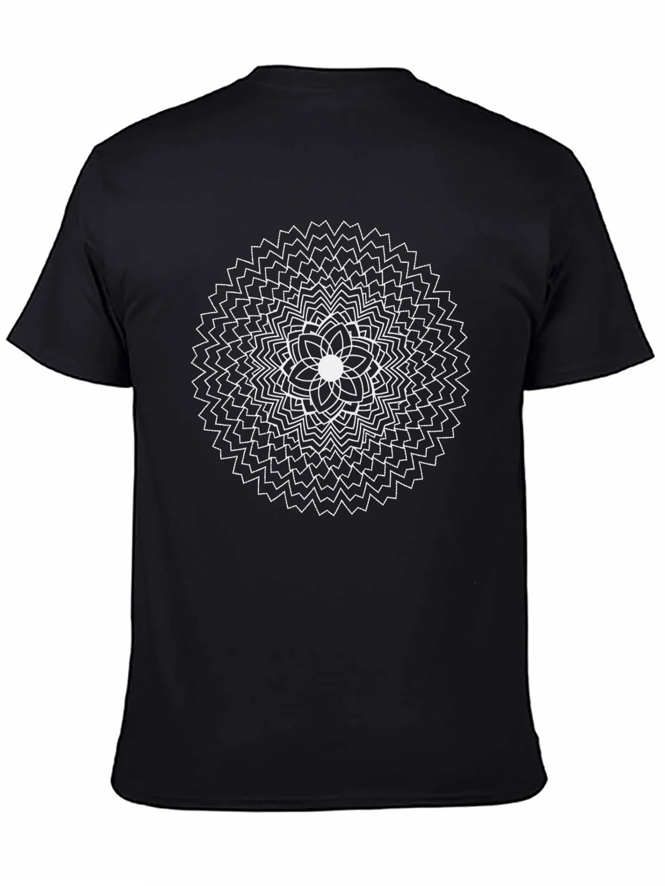 Geometric Mandala Graphic T-Shirt - Black