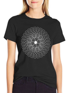 Geometric Mandala Graphic T-Shirt - Black
