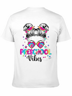 Preschool Vibes Messy Bun T-Shirt Teacher Gift