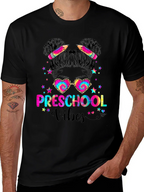 Preschool Vibes Messy Bun T-Shirt Teacher Gift