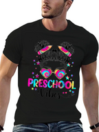 Preschool Vibes Messy Bun T-Shirt Teacher Gift