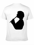 Silhouette Flute Player Black T-Shirt