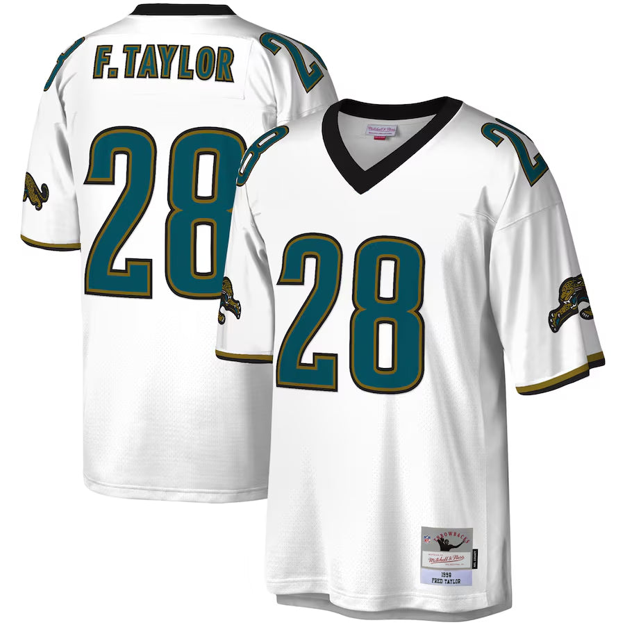 J.Jaguars #28 Fred Taylor Player  White Legacy Replica Football Jerseys