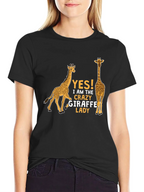 Crazy Giraffe Lady T-Shirt - Novelty Graphic Tee