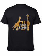 Crazy Giraffe Lady T-Shirt - Novelty Graphic Tee