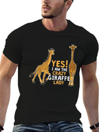 Crazy Giraffe Lady T-Shirt - Novelty Graphic Tee