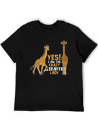 Crazy Giraffe Lady T-Shirt - Novelty Graphic Tee