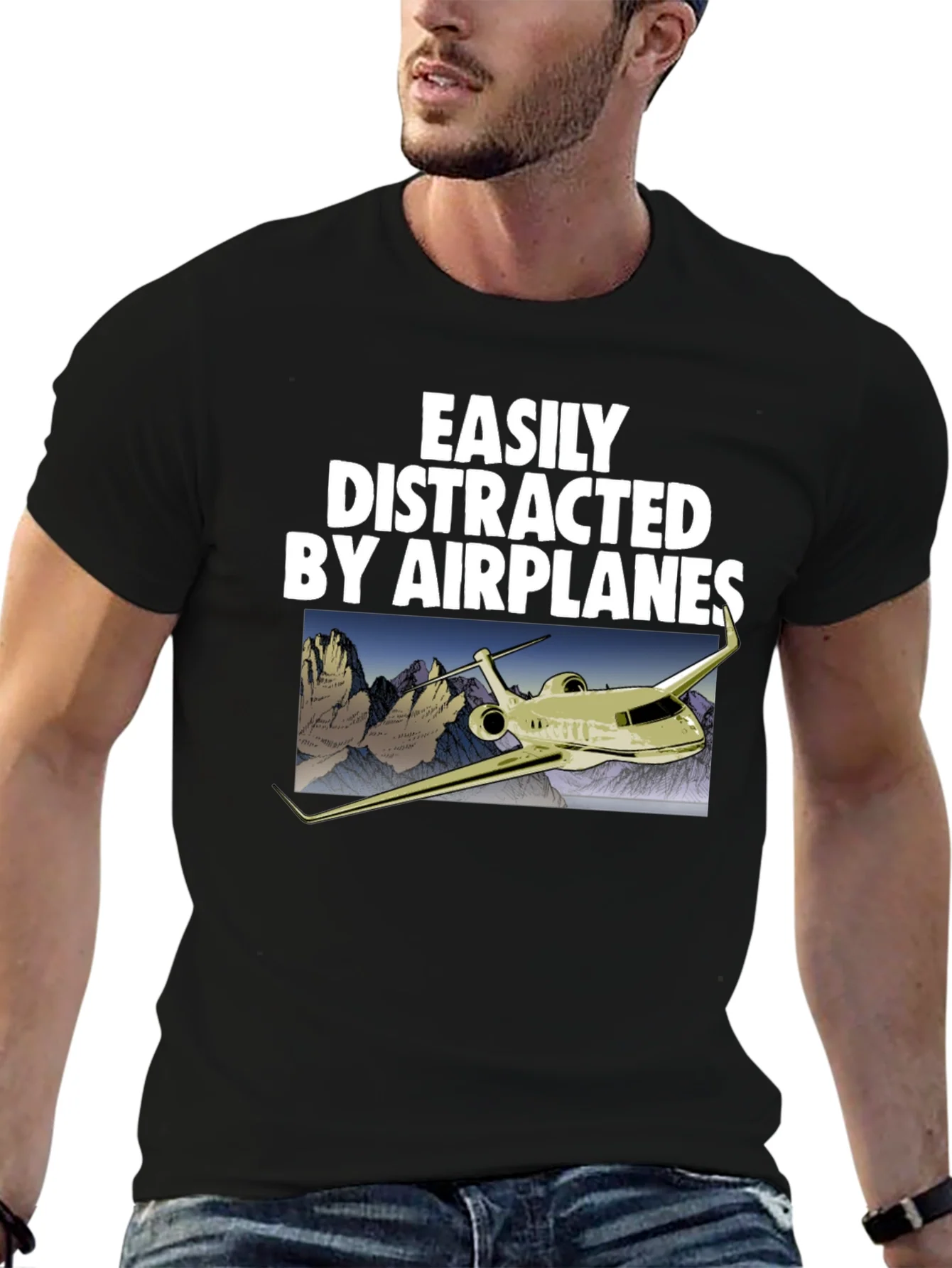 Easily Distracted By Airplanes Graphic Tee