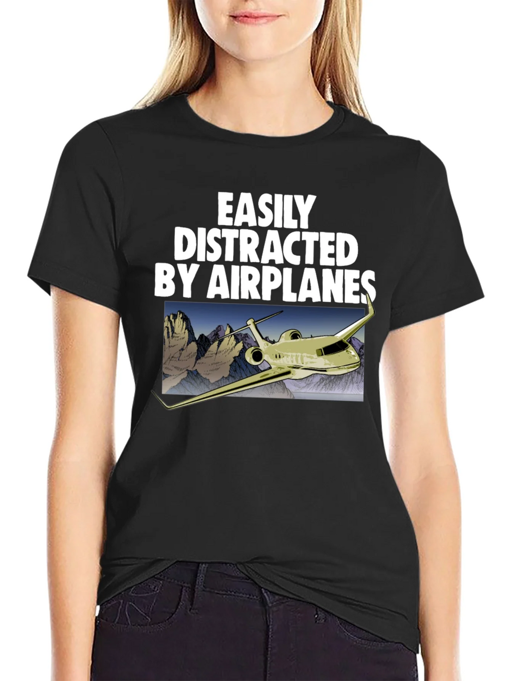 Easily Distracted By Airplanes Graphic Tee