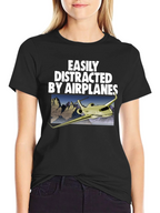 Easily Distracted By Airplanes Graphic Tee