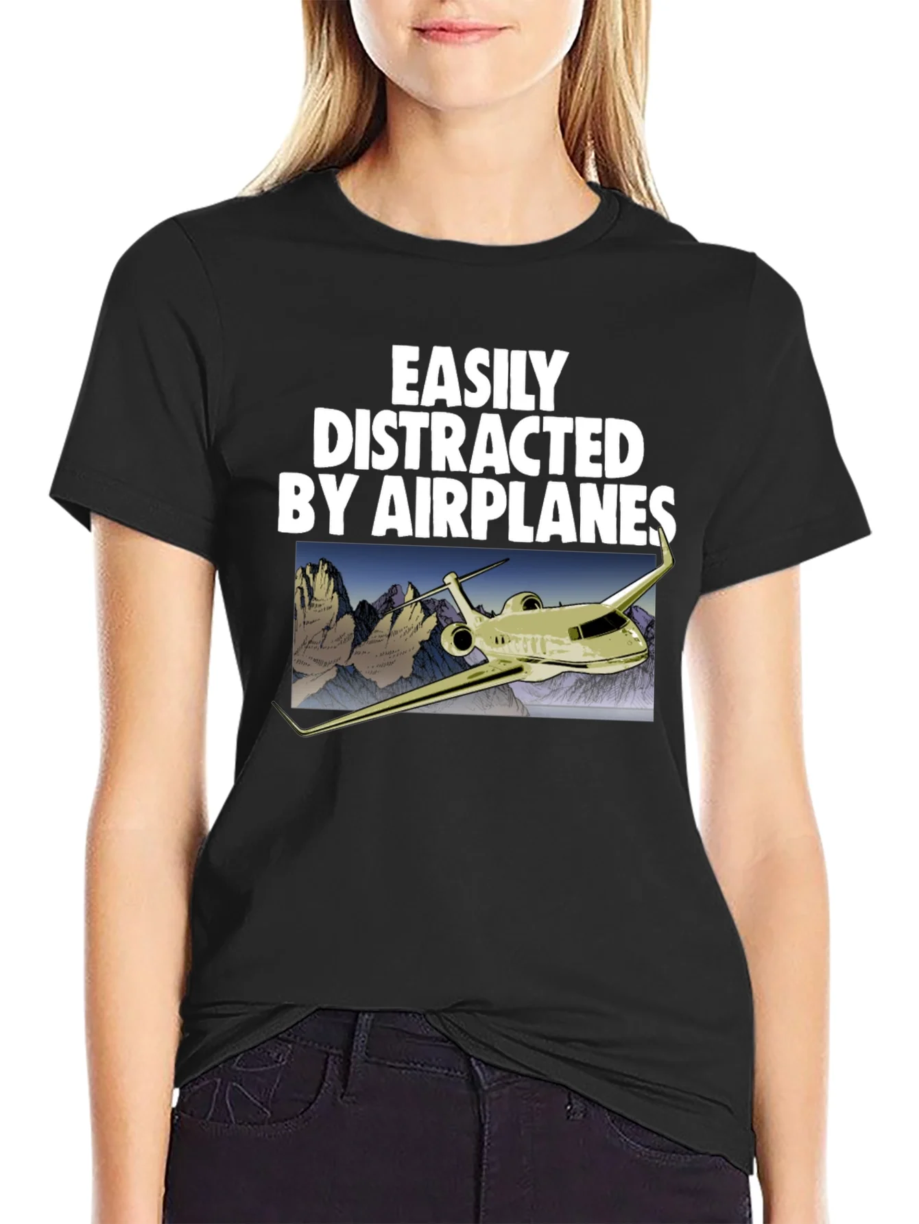 Easily Distracted By Airplanes Graphic Tee