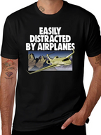 Easily Distracted By Airplanes Graphic Tee