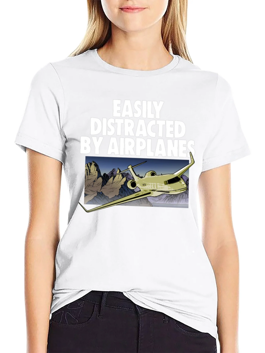 Easily Distracted By Airplanes Graphic Tee