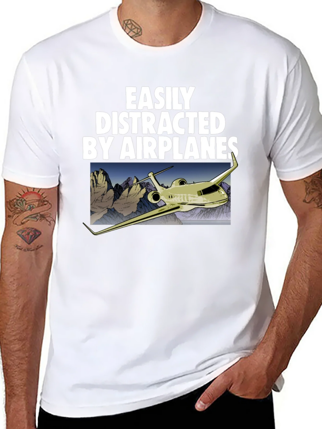 Easily Distracted By Airplanes Graphic Tee