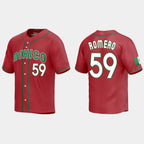 #59 JOJO ROMERO MEXICO BASEBALL 2023 WORLD BASEBALL CLASSIC REPLICA JERSEY ¨C RED Stitches Baseball Jerseys