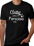 Classy With A Ferocious Side Black T-Shirt