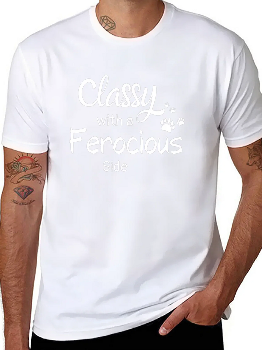 Classy With A Ferocious Side Black T-Shirt