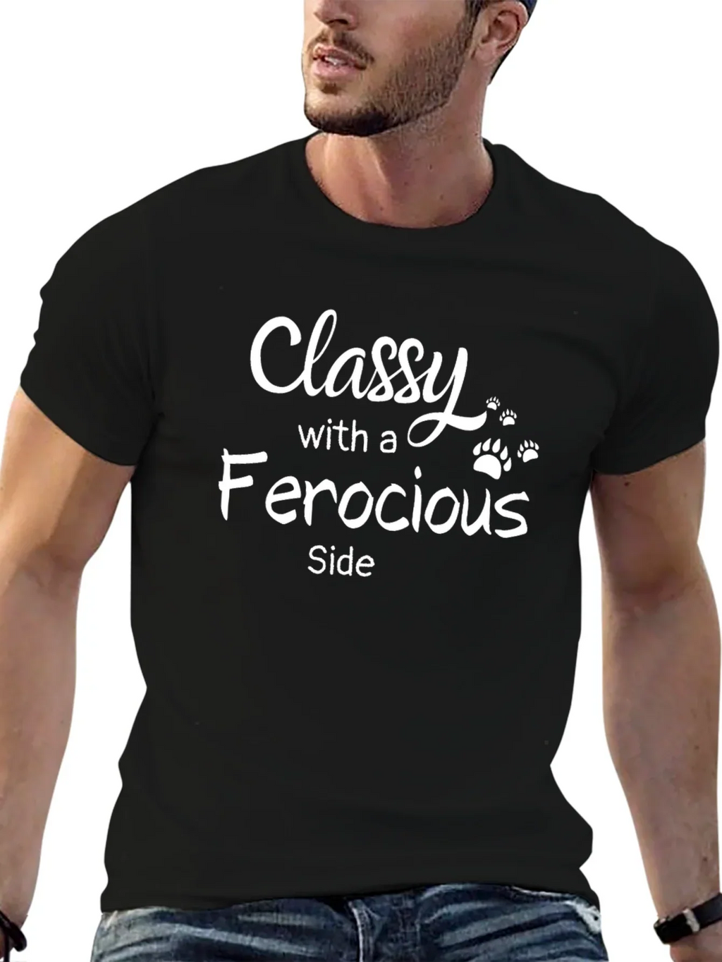 Classy With A Ferocious Side Black T-Shirt