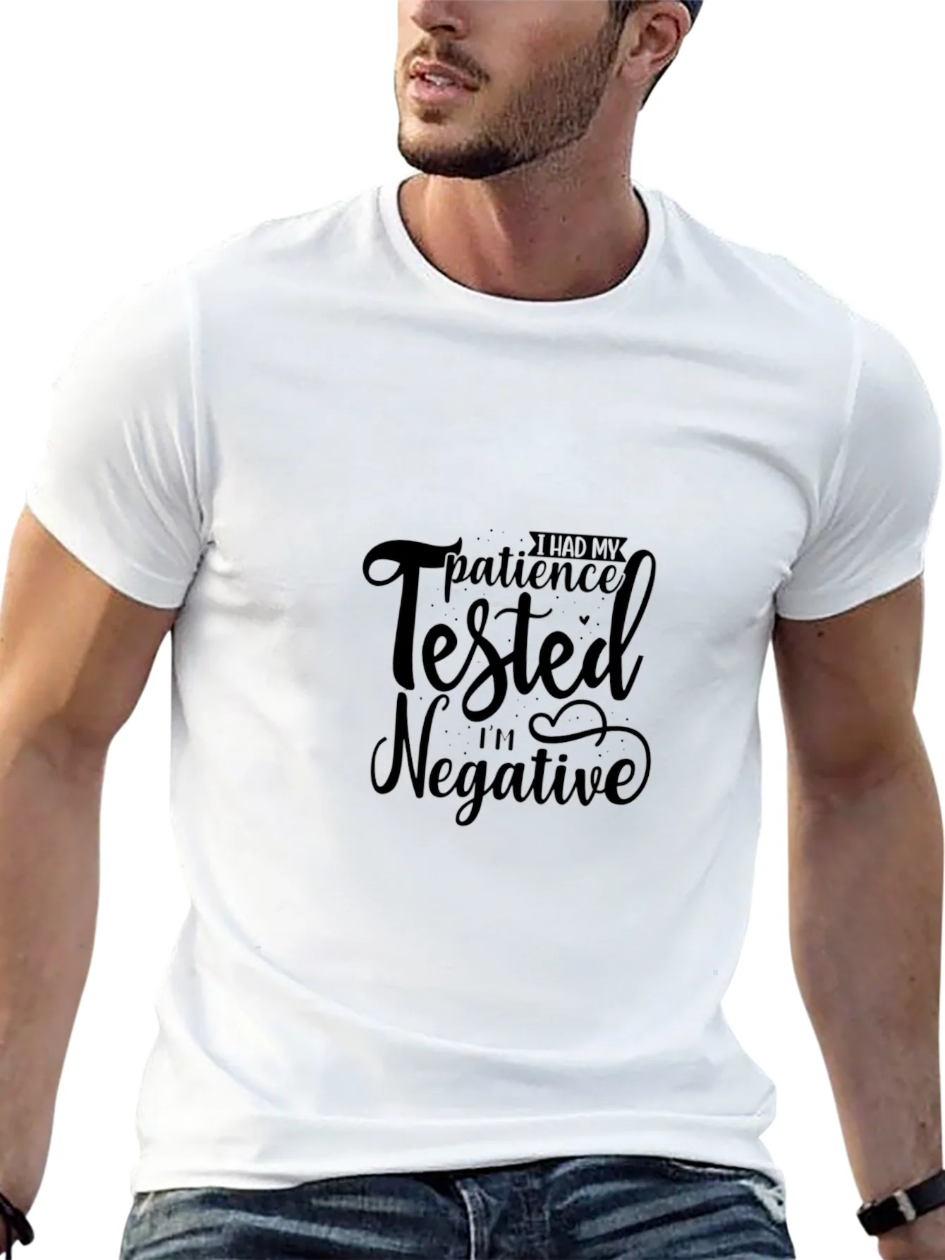 Funny Patience Tested Negative Black T-Shirt