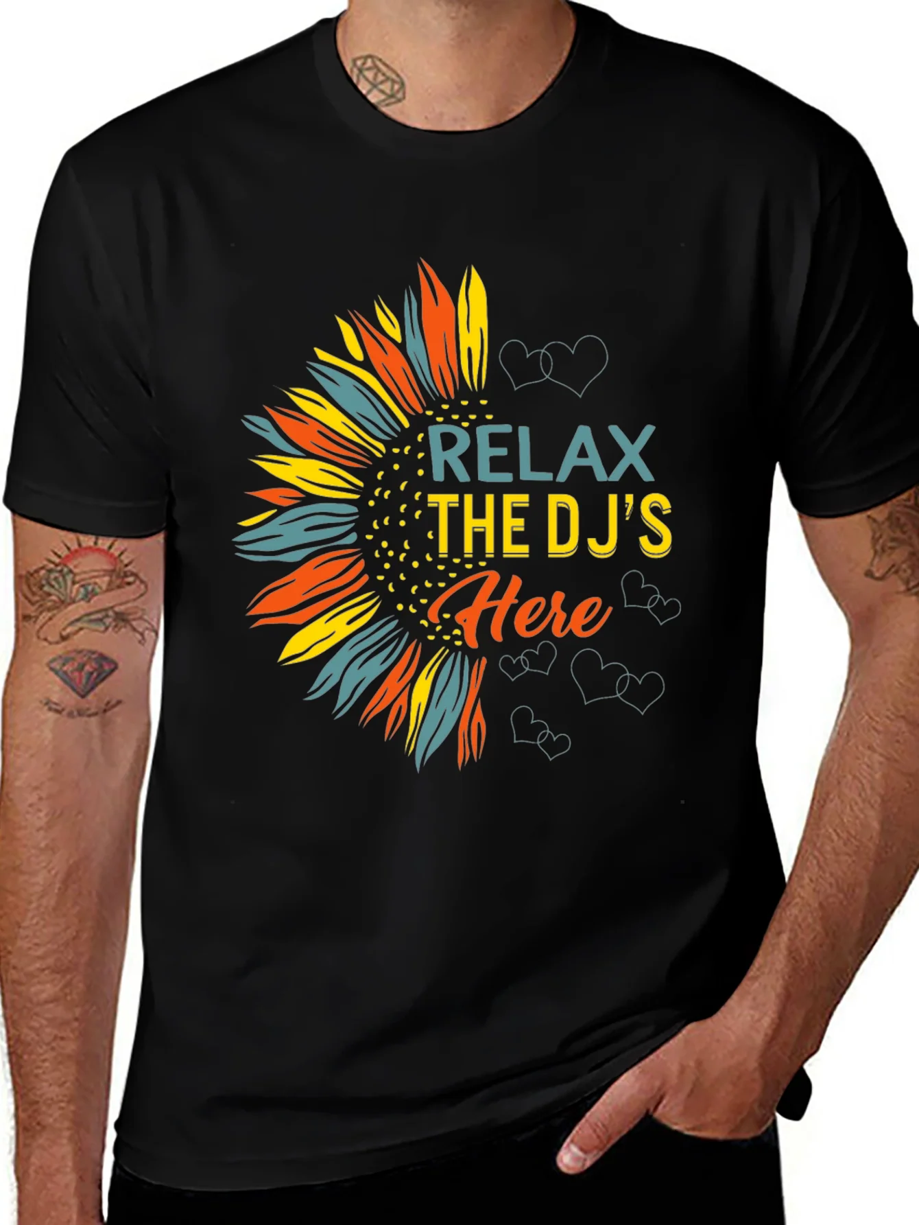 Relax DJs Here Graphic Tee Sunflower