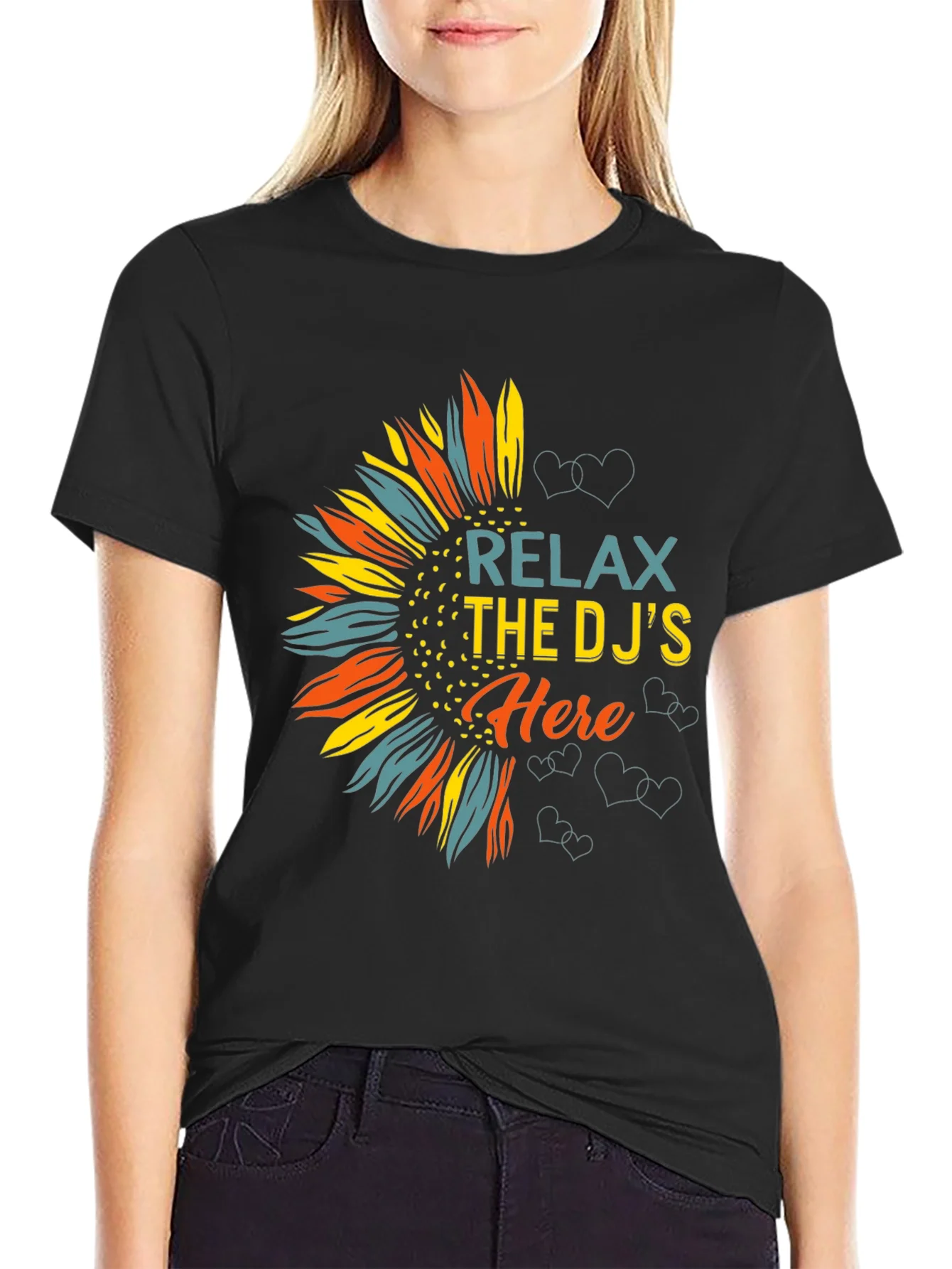 Relax DJs Here Graphic Tee Sunflower