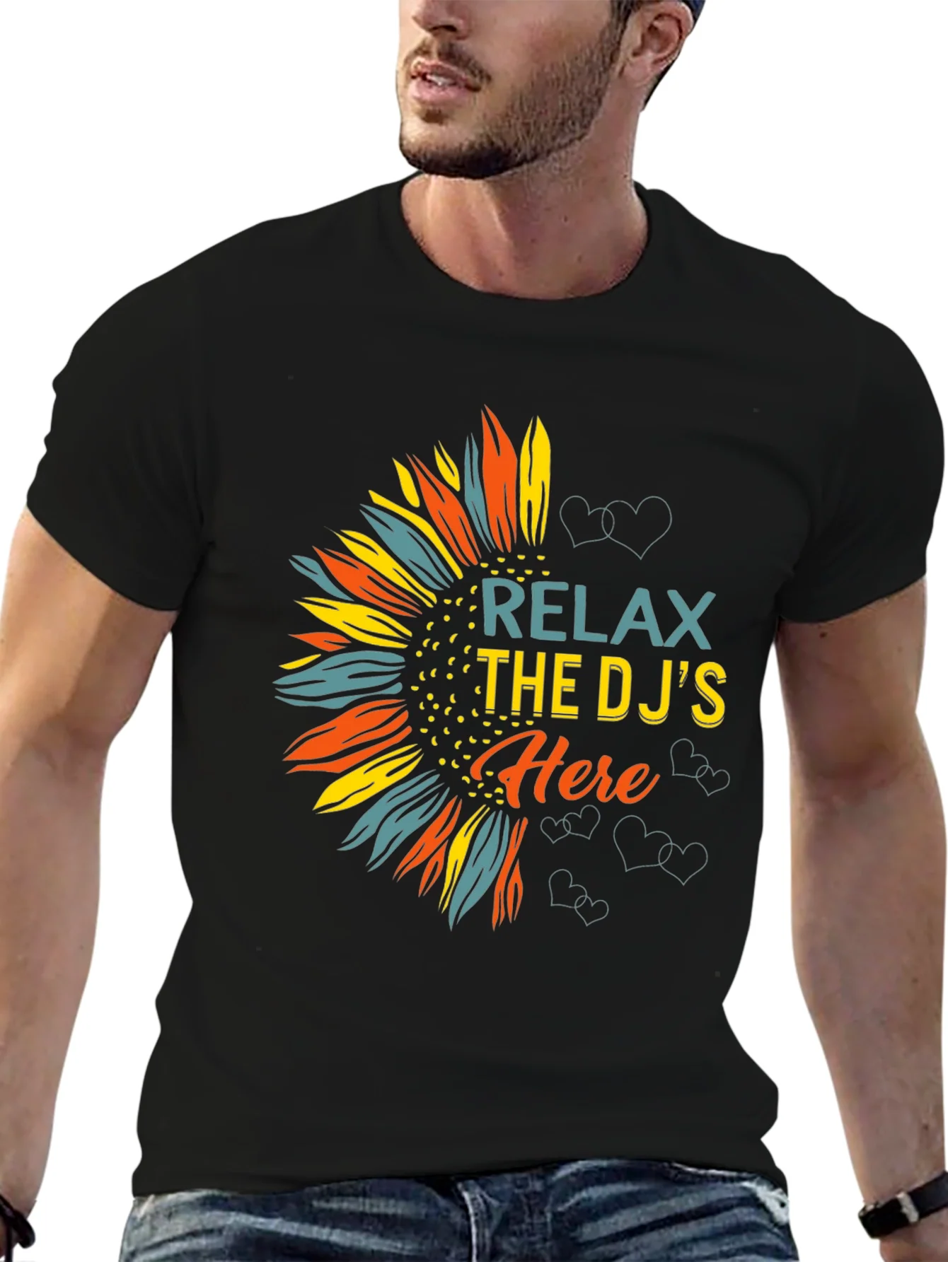 Relax DJs Here Graphic Tee Sunflower