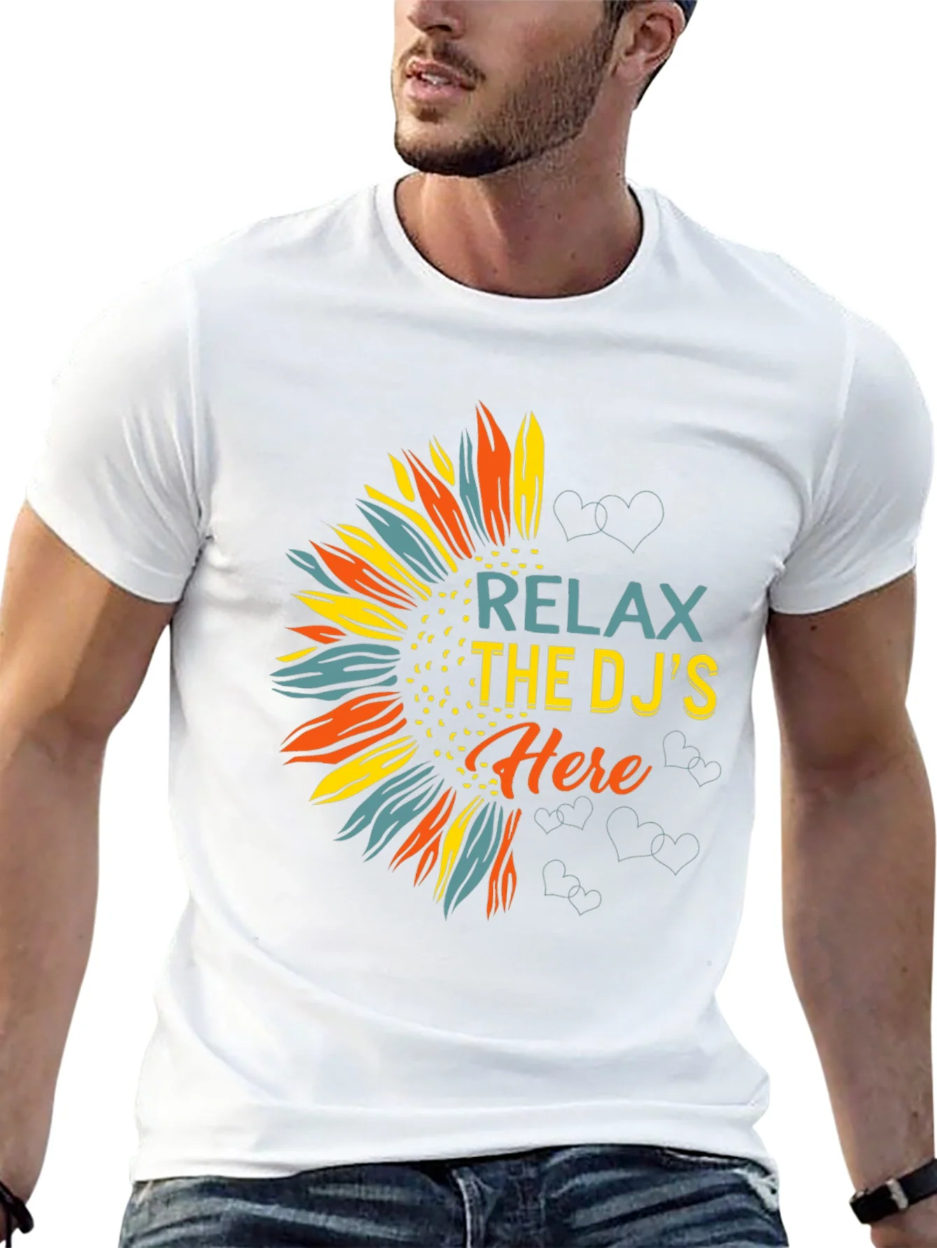 Relax DJs Here Graphic Tee Sunflower