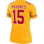 KC.Chiefs #15 Patrick Mahomes Gold Inverted Legend Jersey Stitched American Football Jerseys