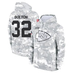 KC.Chiefs #32 Nick Bolton Player Salute to Service Hoodies Football Jerseys