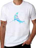 Dreamy Moon Graphic Tee - Black Cotton Blend