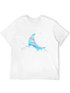 Dreamy Moon Graphic Tee - Black Cotton Blend