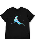 Dreamy Moon Graphic Tee - Black Cotton Blend