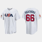 #66 KYLE HIGASHIOKA NEW YORK YANKEES 2023 WORLD BASEBALL CLASSIC USA REPLICA JERSEY ¨C WHITE Stitches Baseball Jerseys
