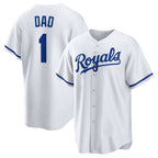Kansas City Royals #1 Dad Home Replica Jersey - White Stitched Baseball Jersey