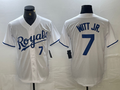 Kansas City Royals #7 Bobby Witt Jr Number White Cool Base Stitched Baseball Jersey