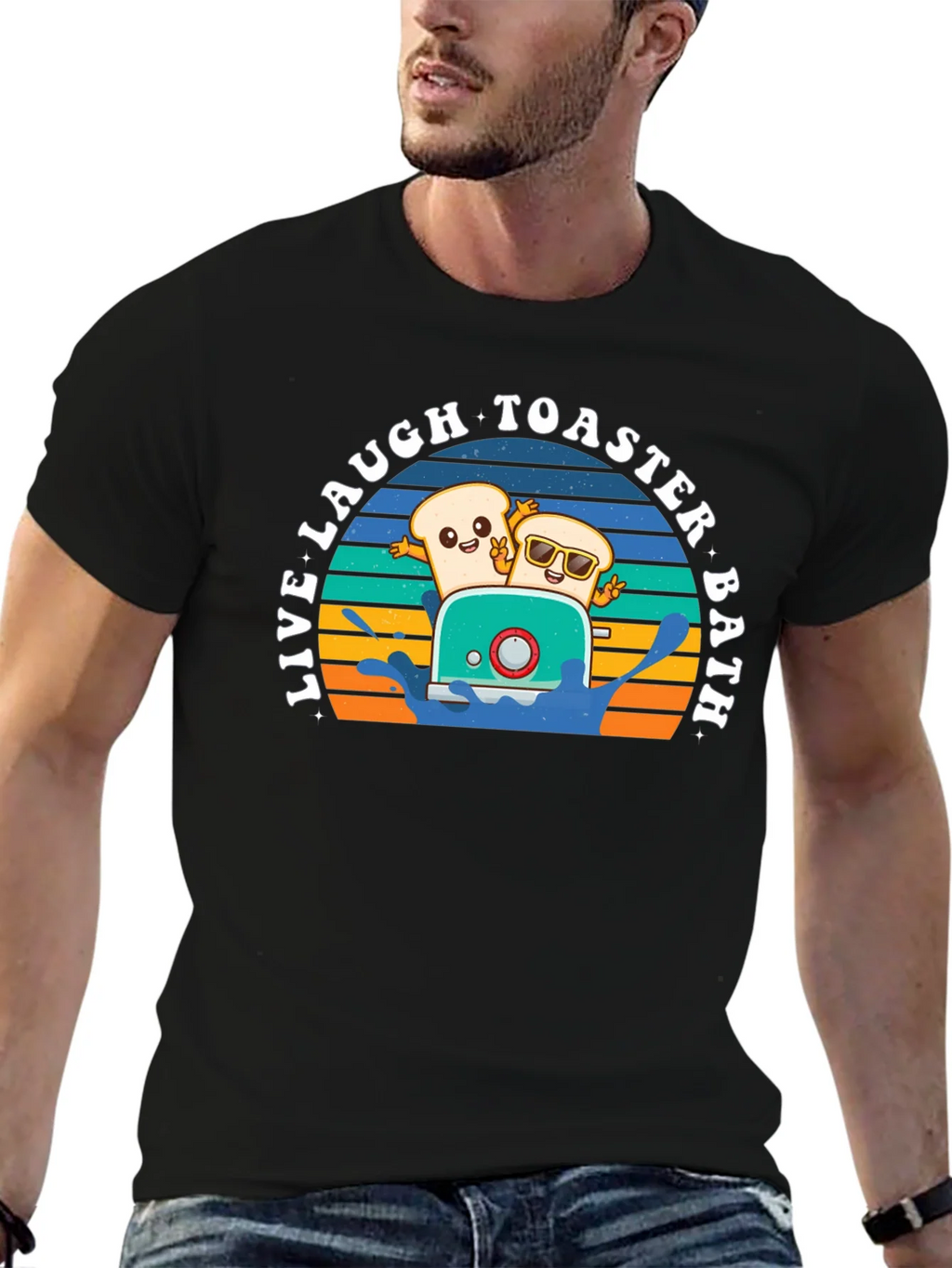 Live Laugh Toaster Bath T-Shirt