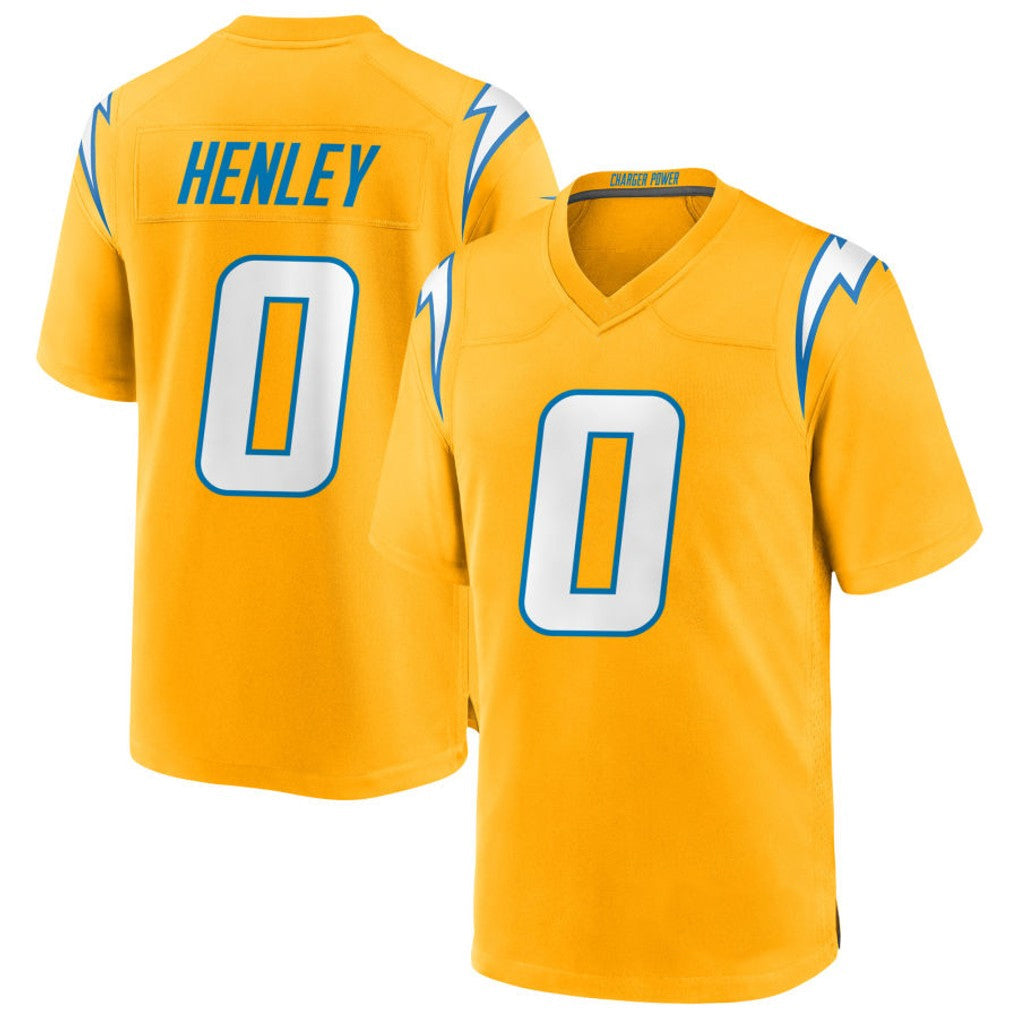 LA.Chargers #0 Daiyan Henley Player Gold Home Game Football Jerseys