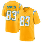 LA.Chargers #83 Tyler Conklin Player Gold Home Game Football Jerseys