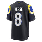 LA.Rams #8 Jared Verse Player Midnight Blue Rivalries Collection Game Football Jerseys