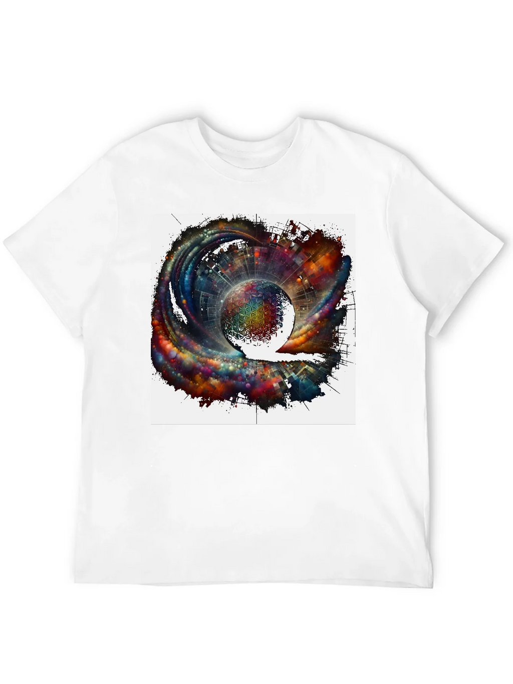 Cosmic Sphere Graphic T-Shirt - Modern Art Tee