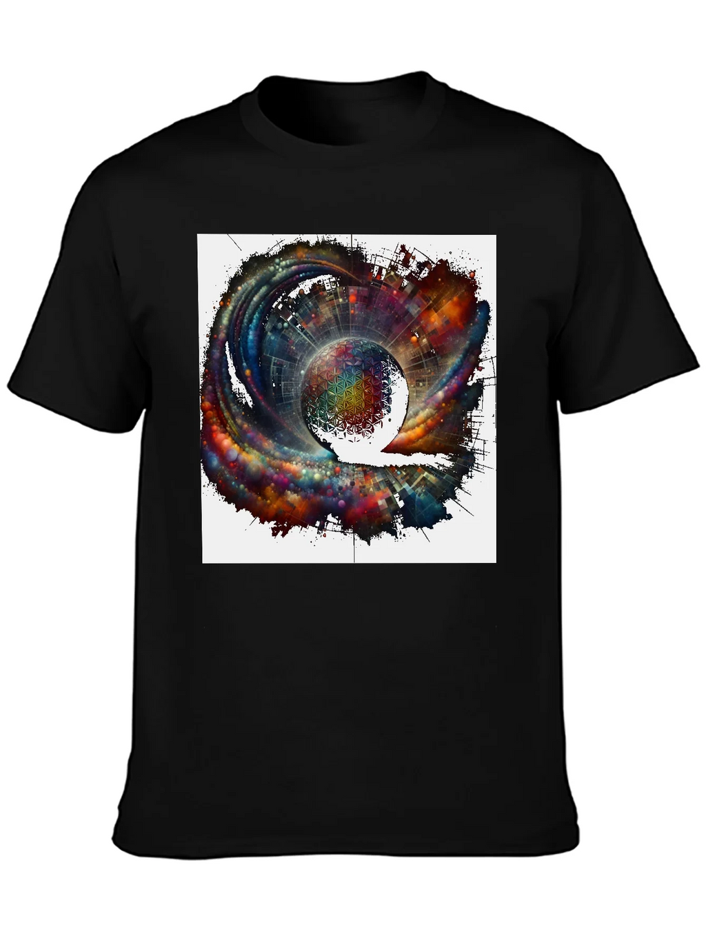 Cosmic Sphere Graphic T-Shirt - Modern Art Tee