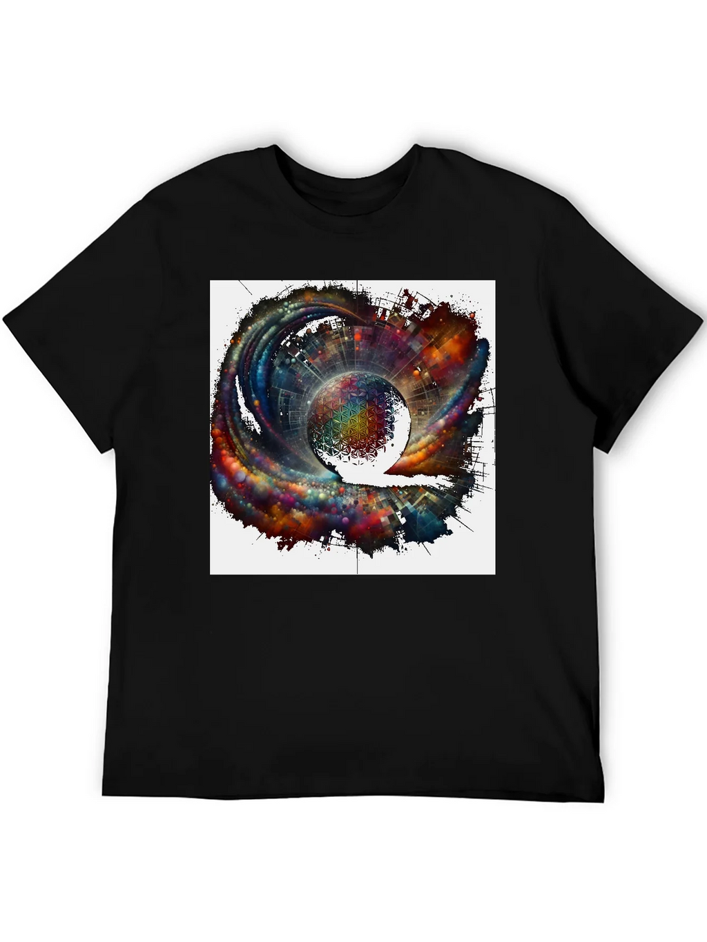 Cosmic Sphere Graphic T-Shirt - Modern Art Tee