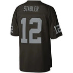 LV.Raiders #12 Ken Stabler Player  Black Legacy Replica Jersey Stitched American Football Jerseys