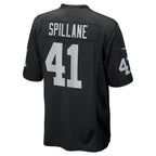 LV.Raiders #41 Robert Spillane Black Game Player Stitched American Football Jerseys