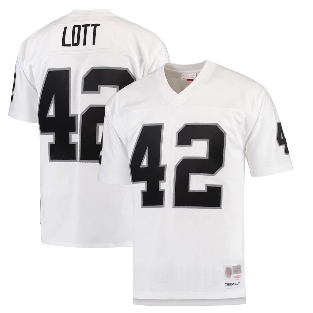 LV.Raiders #42 Ronnie Lott Player  White Legacy Replica Football Jerseys
