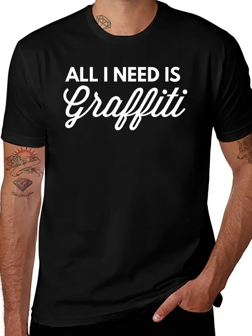 All I Need Is Graffiti Black T-Shirt
