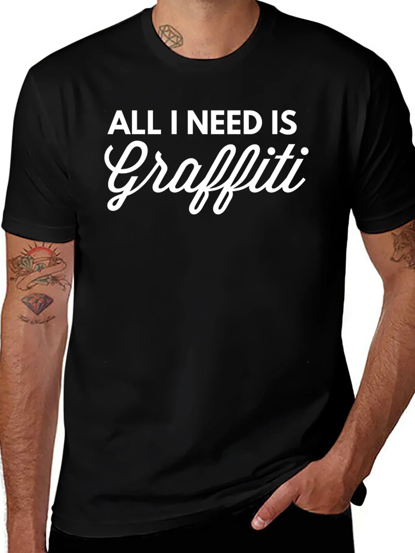All I Need Is Graffiti Black T-Shirt