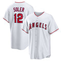 Los Angeles Angels #12 Jorge Soler Home Replica Jersey - White Stitched Baseball Jersey